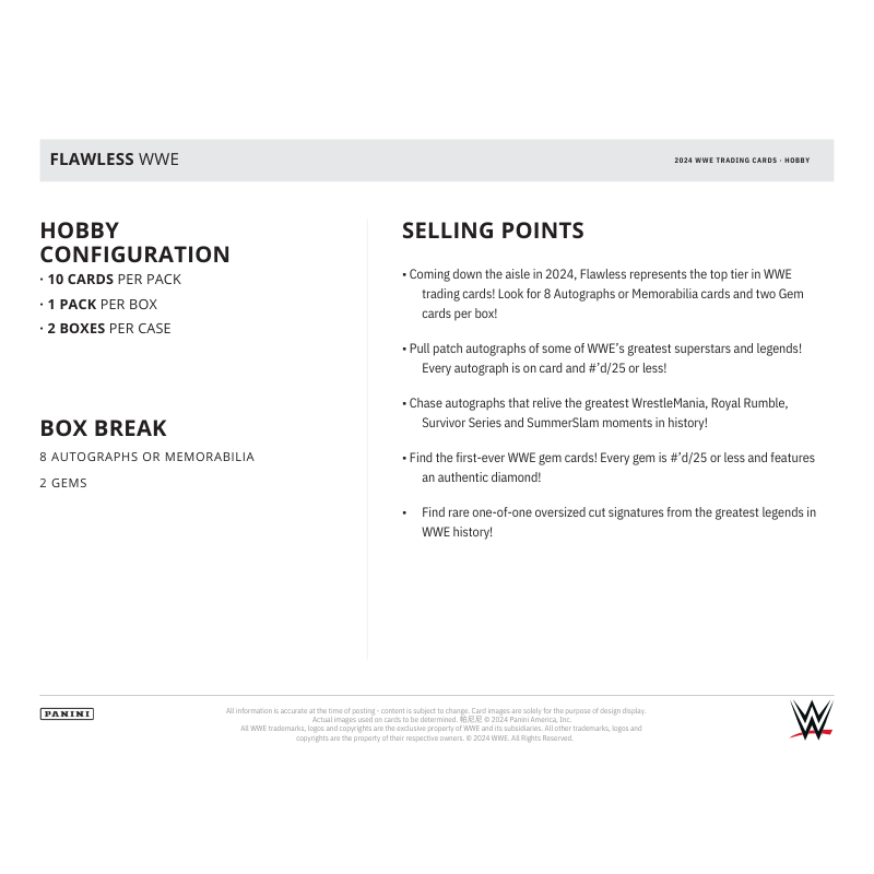 2024 Panini Flawless WWE Hobby Box