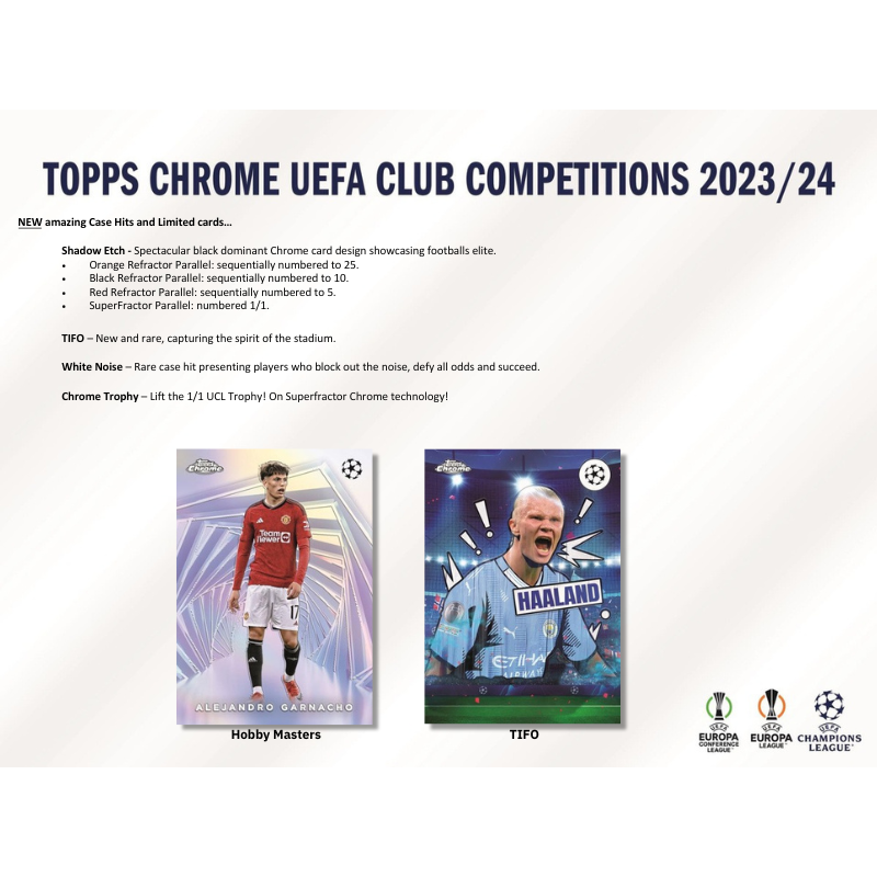 2023/24 Topps UEFA Club Competitions Chrome Soccer Jumbo Box