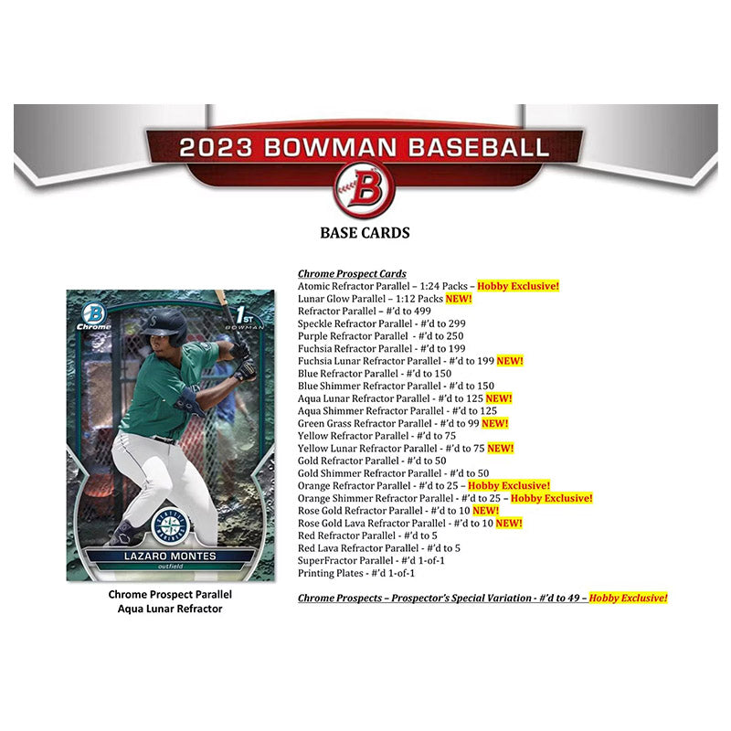 2023 Bowman Baseball Hobby Box