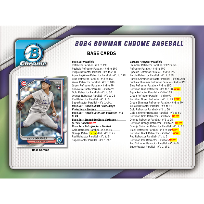 2024 Bowman Chrome Baseball Hobby Box