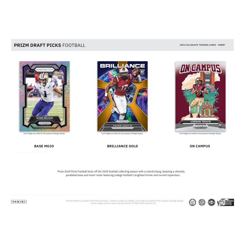 2024 Panini Prizm Draft Picks Collegiate Football Hobby 16 Box Case