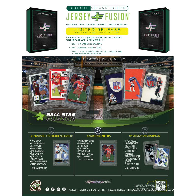 Jersey Fusion Football 2nd Edition 10 Box Display