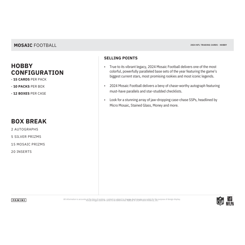 2024 Panini Mosaic Football Hobby Box