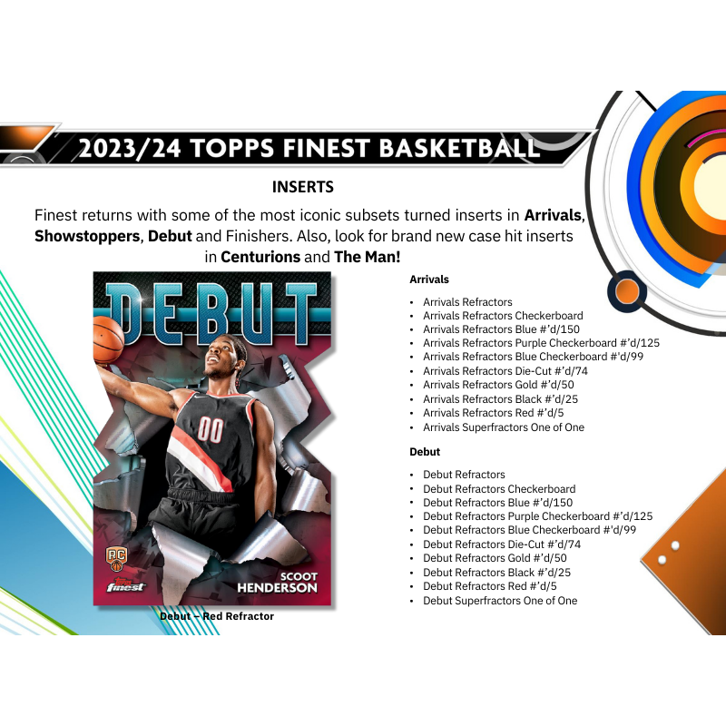 2023/24 Topps Finest Basketball Breaker's Delight Box